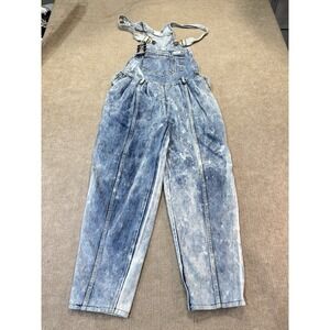 Vintage Acid Wash Denim Overalls 80's 90's Y2K Size Medium Power